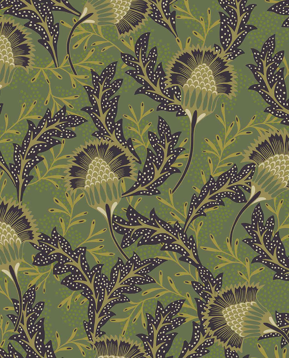 Non-woven wallpaper, green, flowers, 340216, Solange, Eijffinger