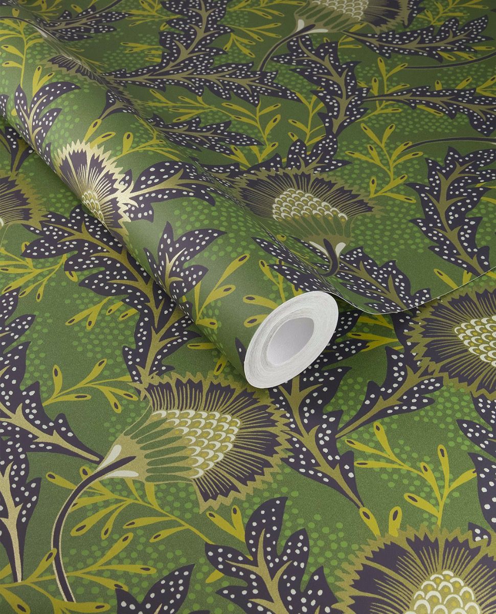 Non-woven wallpaper, green, flowers, 340216, Solange, Eijffinger