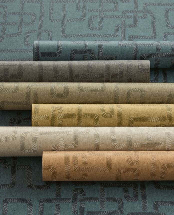 Non-woven wallpaper, beige,  fabric imitation, 340230, Solange, Eijffinger