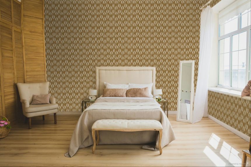 Non-woven wallpaper, brown-beige,  fabric imitation, 340241, Solange, Eijffinger