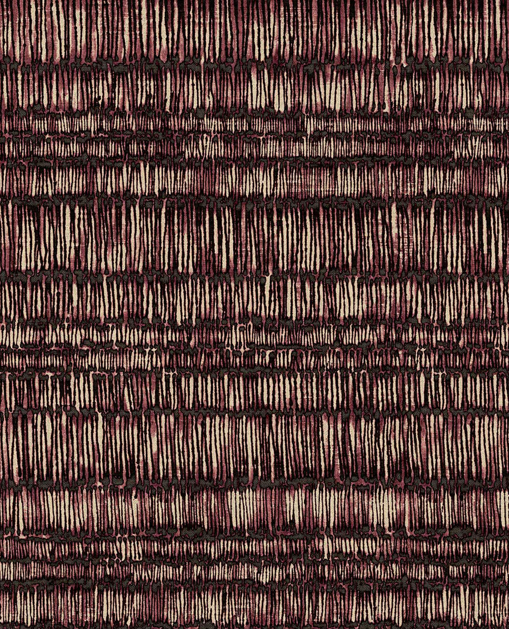 Non-woven wallpaper, burgundy, batik, stripes, 340263, Solange, Eijffinger