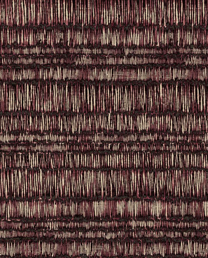Non-woven wallpaper, burgundy, batik, stripes, 340263, Solange, Eijffinger