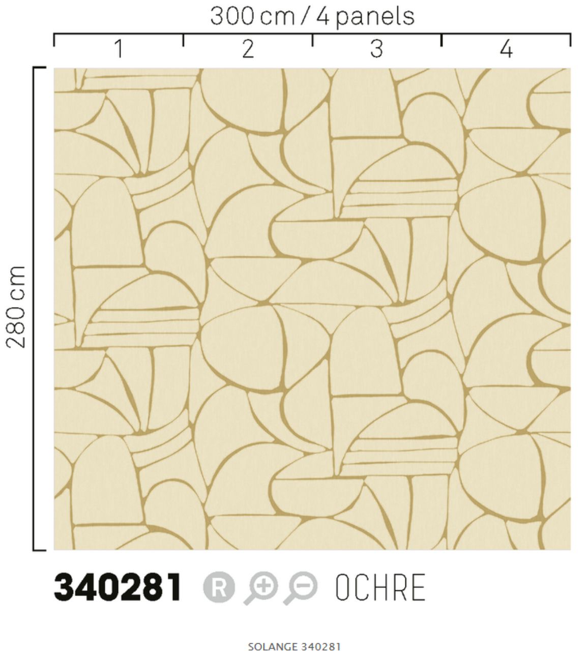 Non-woven wall mural, ochre, ethno, 340281, Solange, Eijffinger