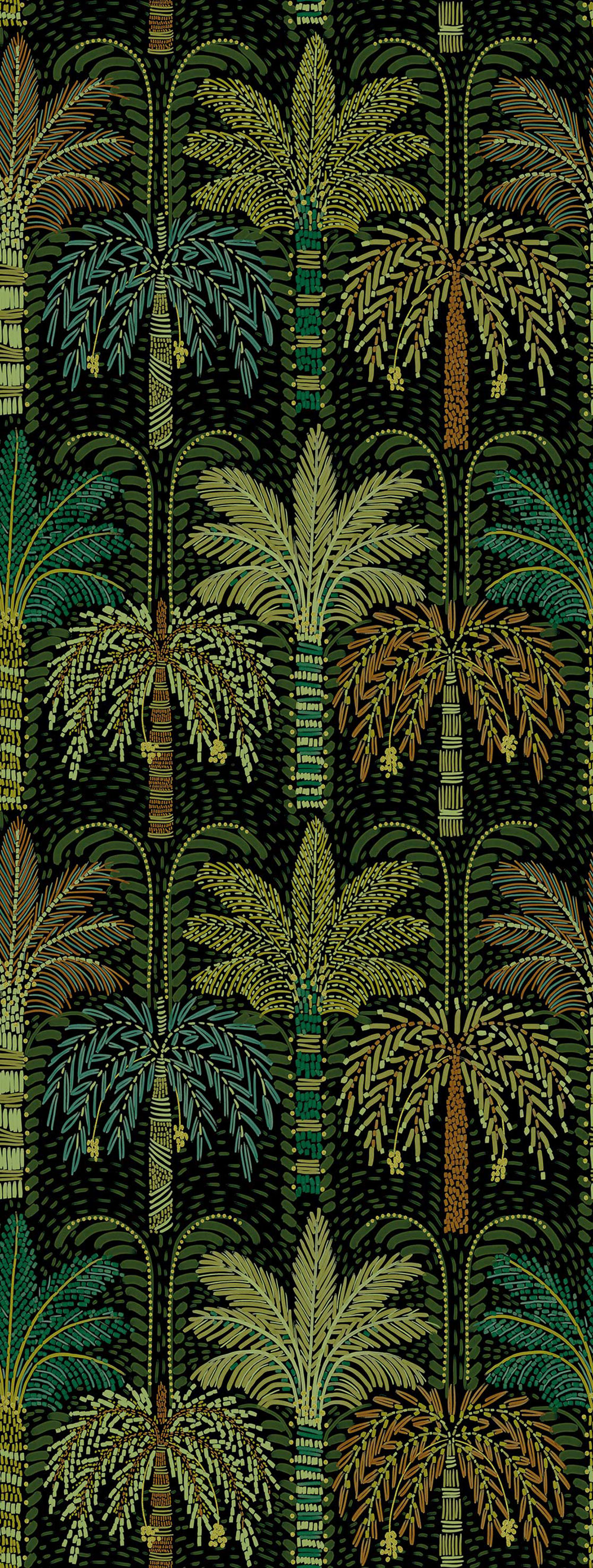 Non-woven wall mural, green, palm trees, 340291, Solange, Eijffinger