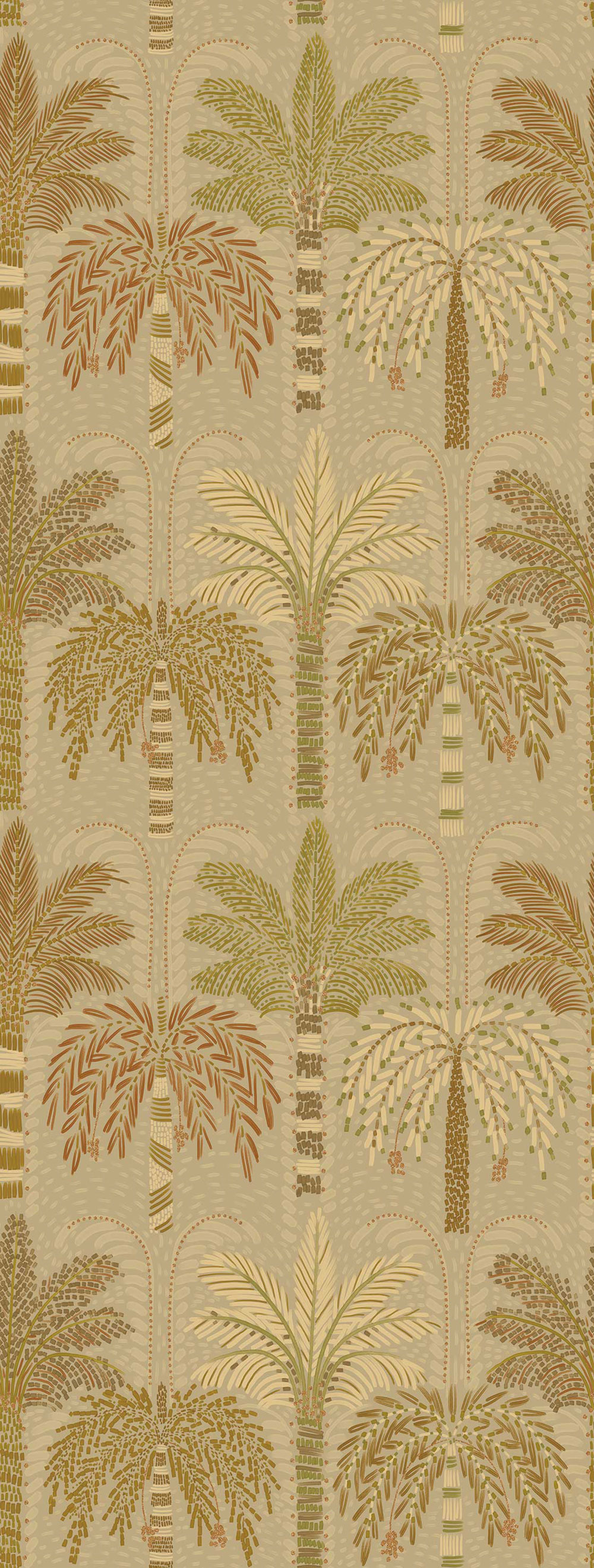 Non-woven wall mural, beige, palm trees, 340292, Solange, Eijffinger