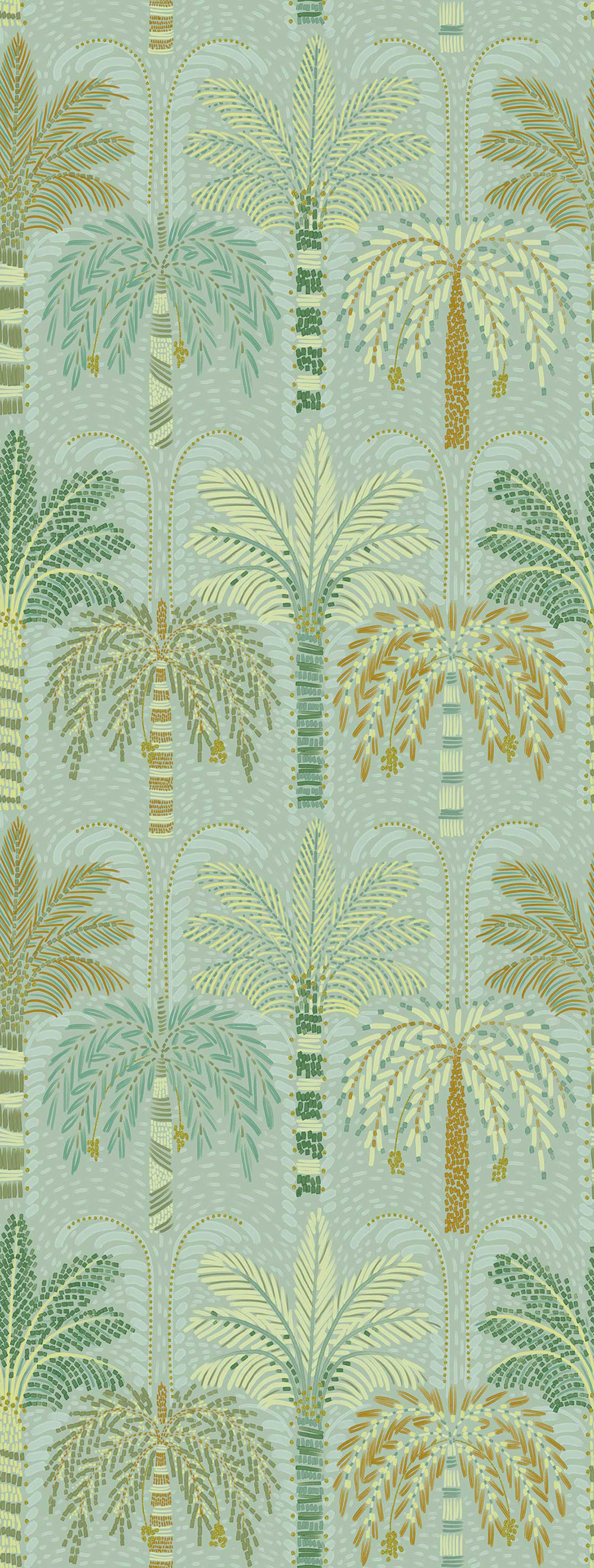 Non-woven wall mural, green, palm trees, 340293, Solange, Eijffinger