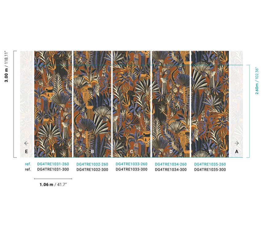 Non-woven wall mural, DG4TRE1034-260, Wall Designs IV, Khroma by Masureel