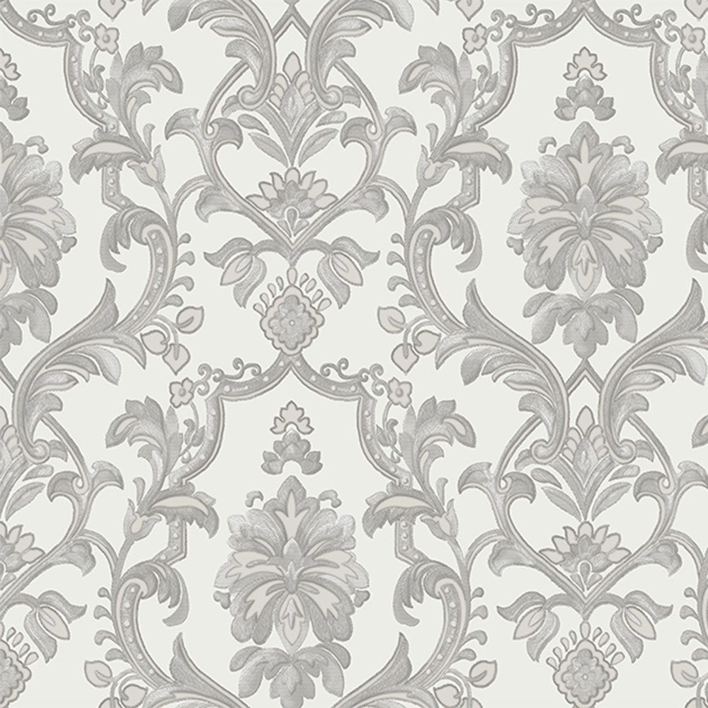 Baroque non-woven wallpaper, gray, 1407-3, Dante, AdaWall