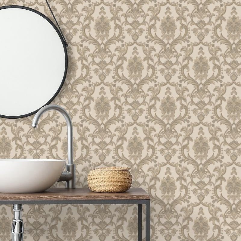 Baroque non-woven wallpaper, brown, 1407-4, Dante, AdaWall