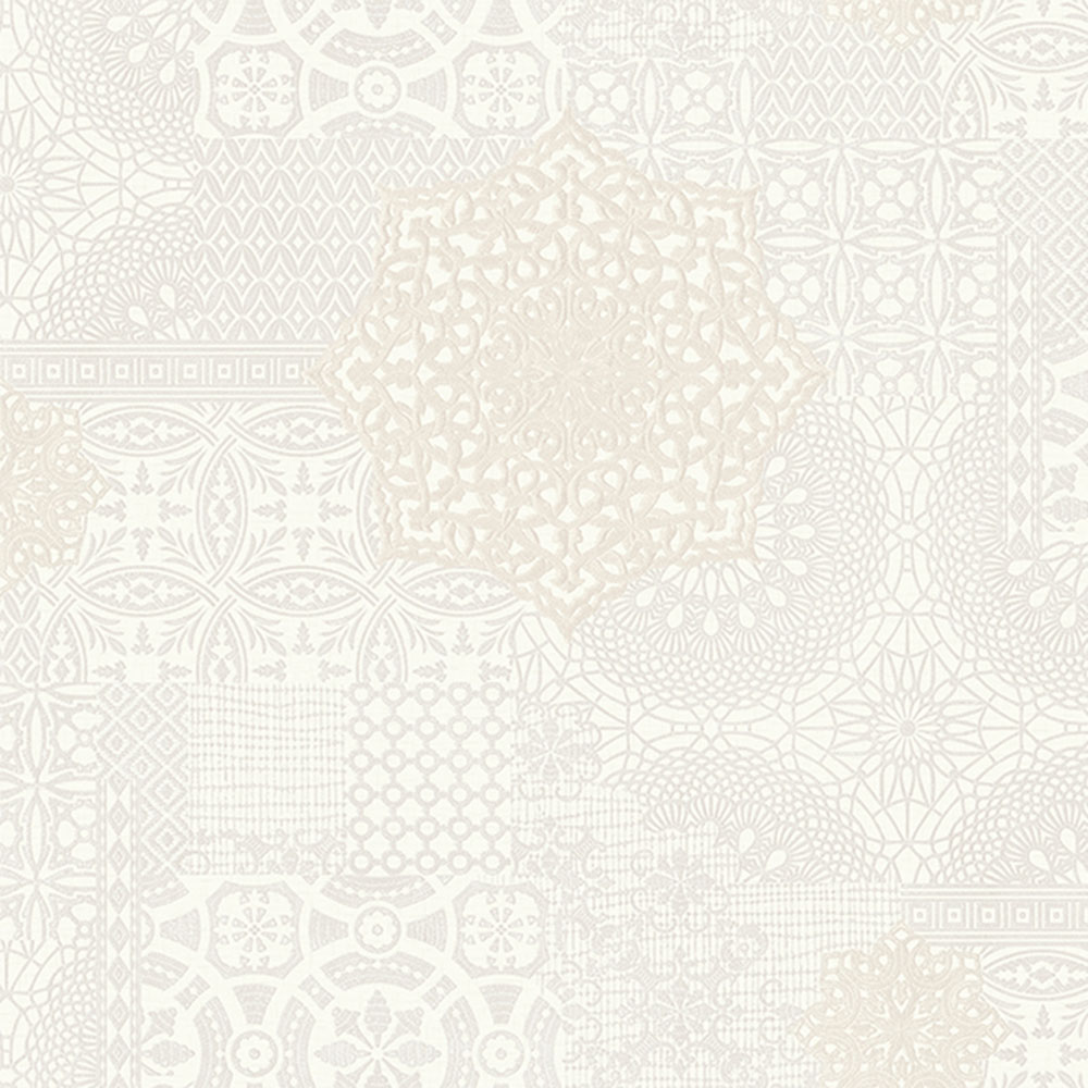 Luxury non-woven wallpaper, cream, fabric imitation, 1409-1, Dante, AdaWall