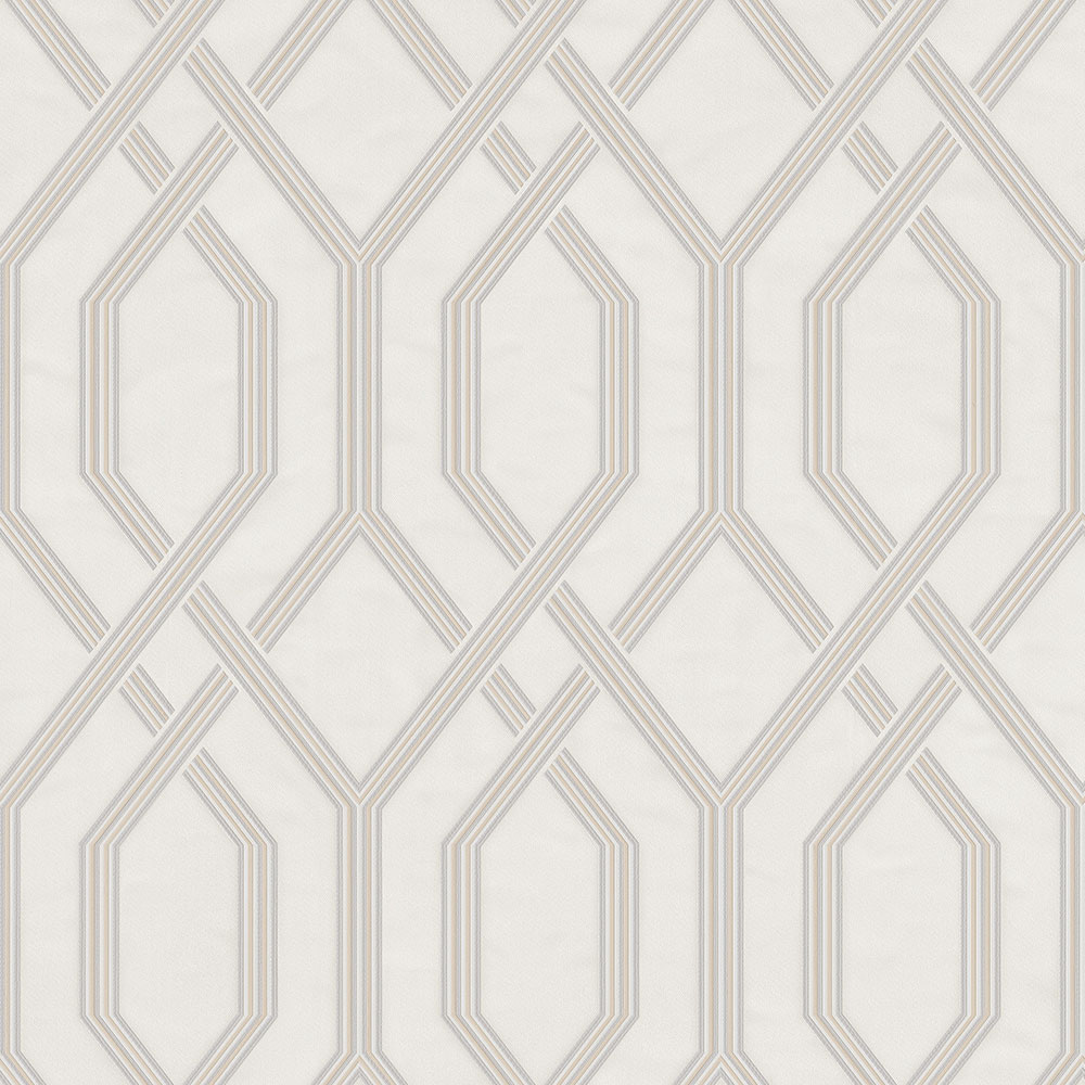 Geometric non-woven wallpaper, cream, 1502-1, Vera, AdaWall