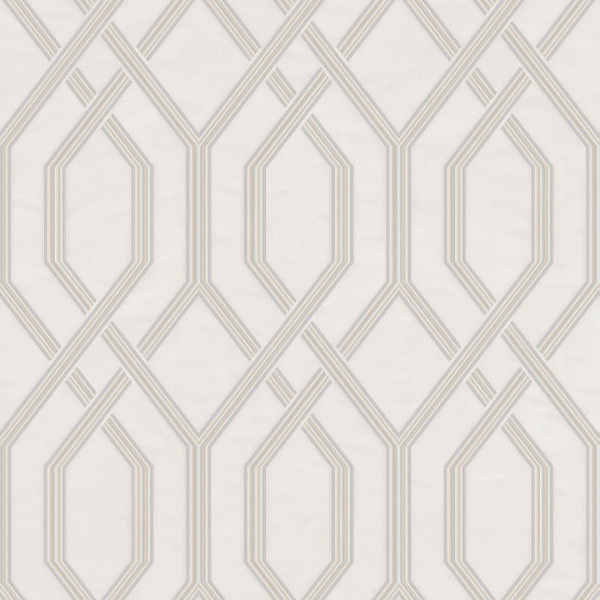 Geometric non-woven wallpaper, cream, 1502-1, Vera, AdaWall