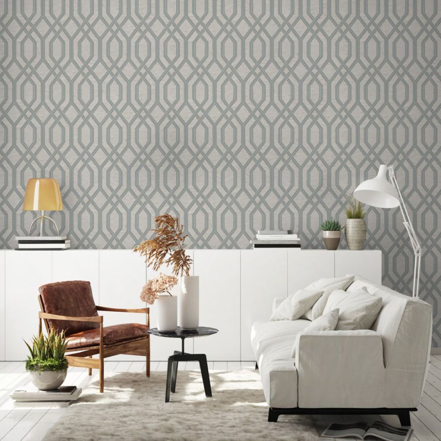 Geometric non-woven wallpaper, grey, 1502-3, Vera, AdaWall