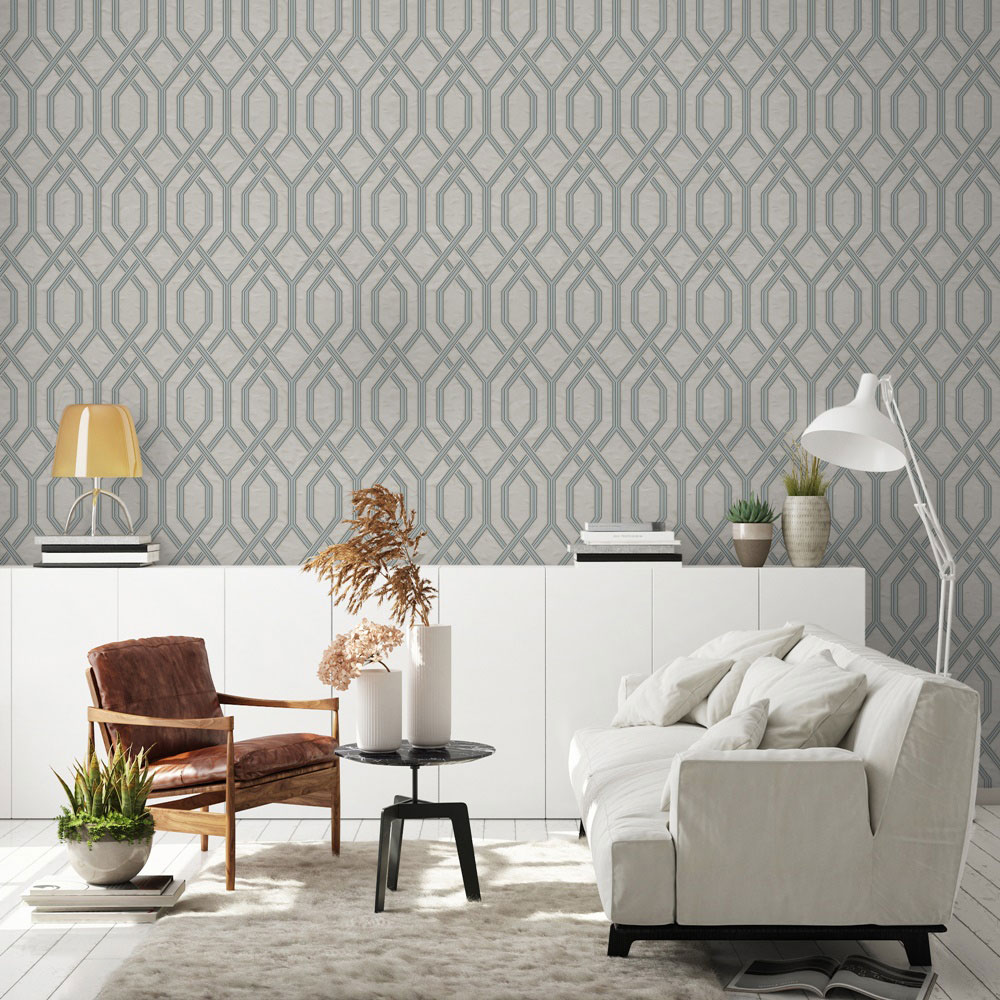 Geometric non-woven wallpaper, grey, 1502-3, Vera, AdaWall