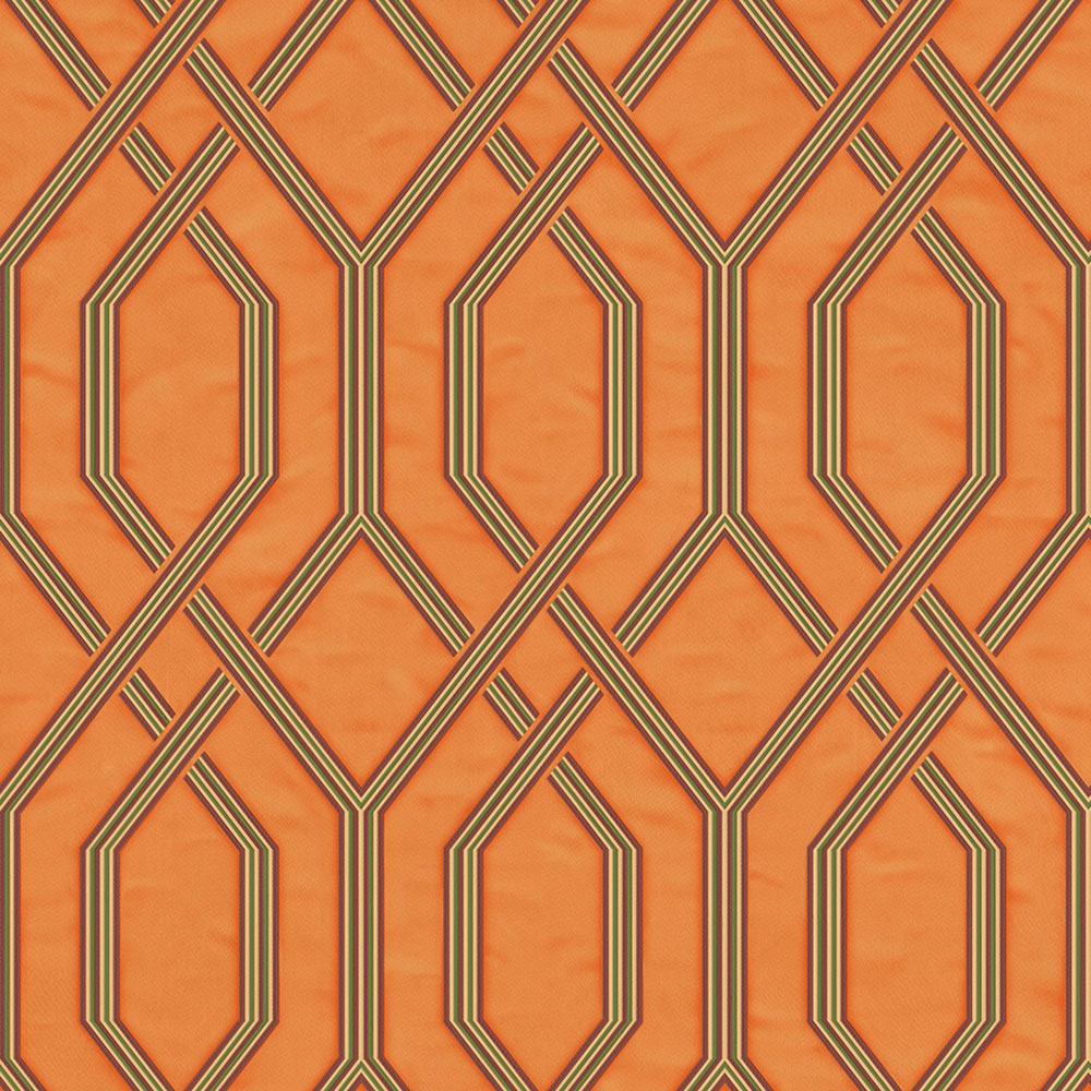 Geometric non-woven wallpaper, orange, 1502-4, Vera, AdaWall