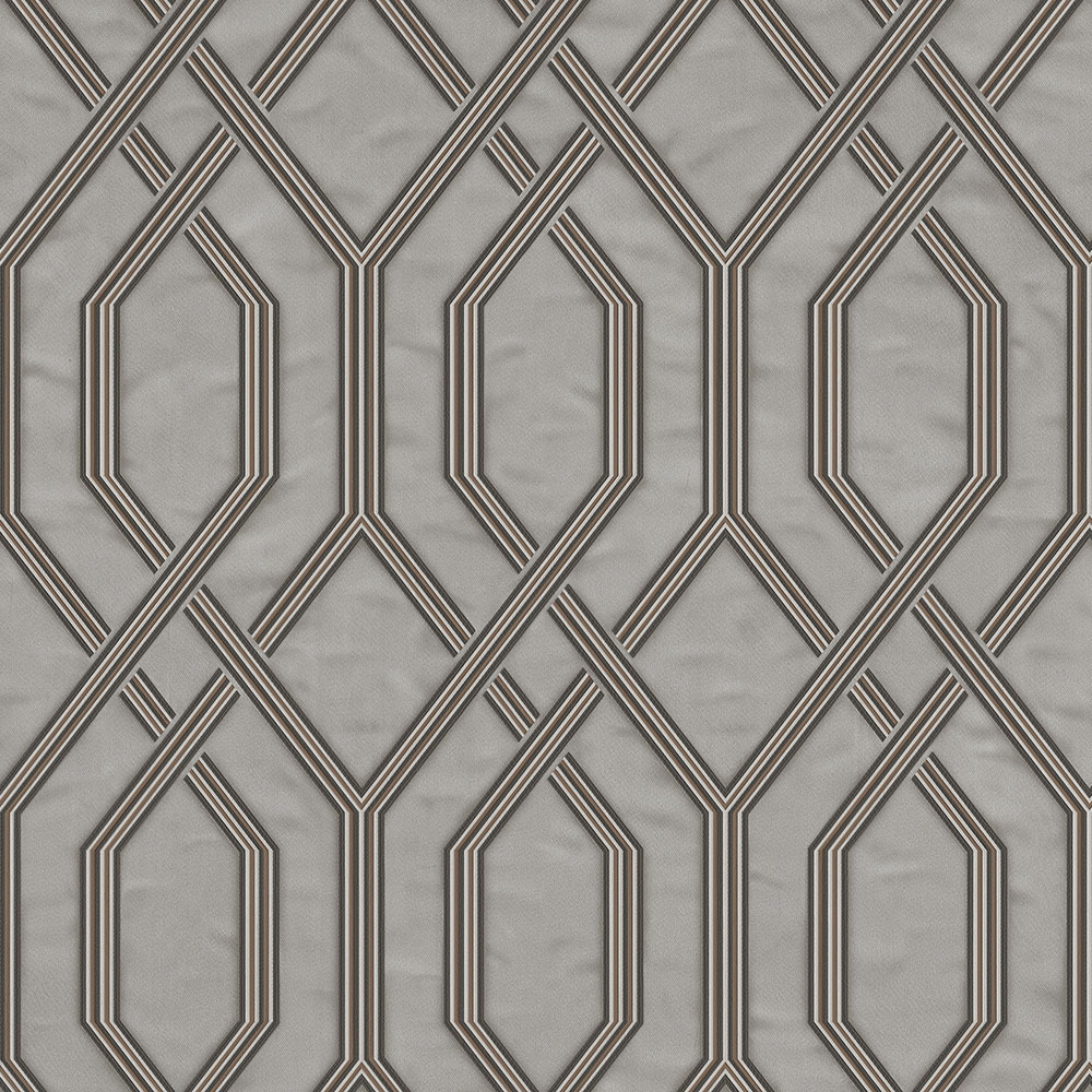 Geometric non-woven wallpaper, grey-silver, 1502-5, Vera, AdaWall