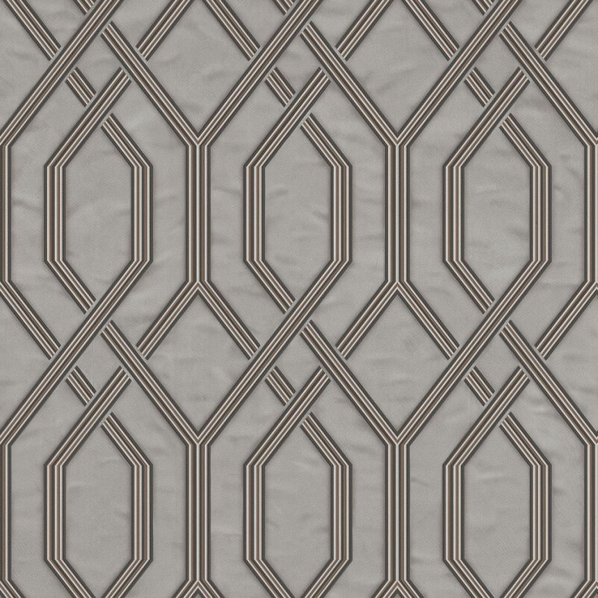 Geometric non-woven wallpaper, grey-silver, 1502-5, Vera, AdaWall