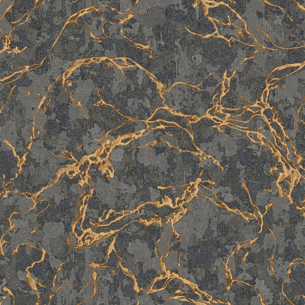 Non-woven wallpaper, black-gold, marble, 1503-5, Vera, AdaWall