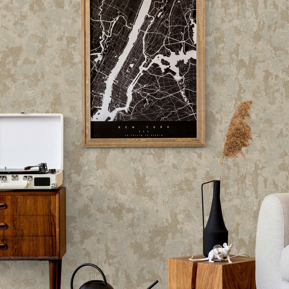 Non-woven wallpaper, brown-beige, stucco, 1504-4, Vera, AdaWall