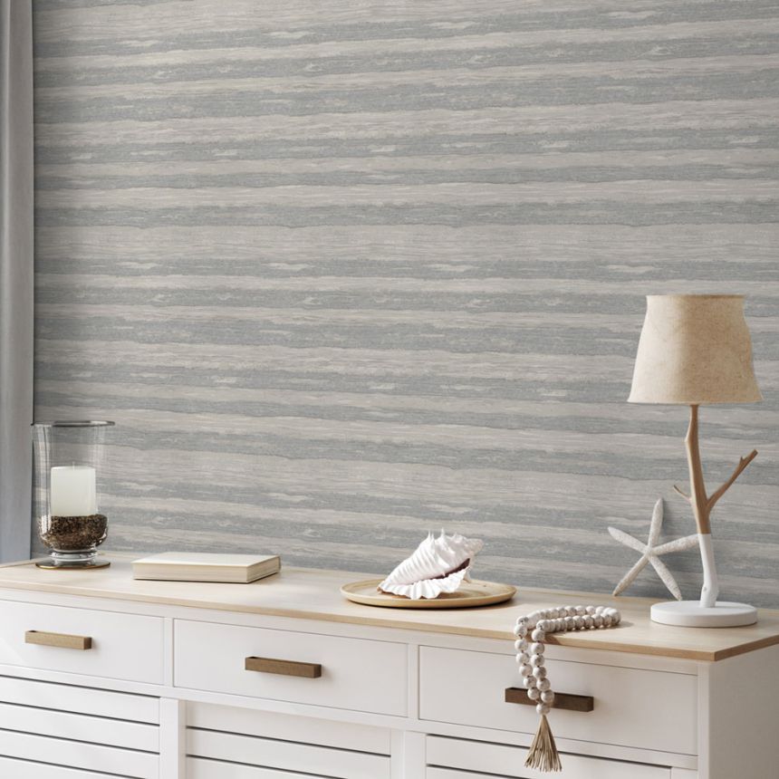 Non-woven wallpaper, grey-silver, stripes, 1506-5, Vera, AdaWall