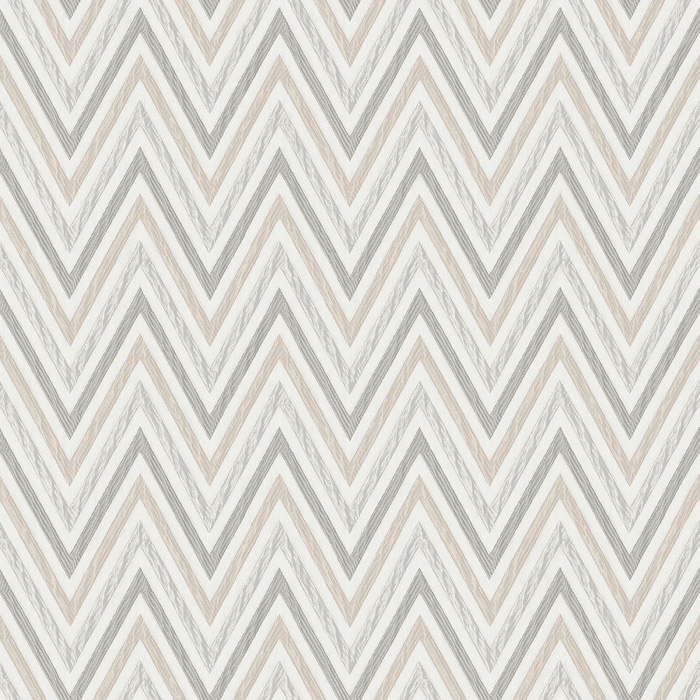 Geometric non-woven wallpaper, grey-beige, zigzag pattern, 1509-3, Vera, AdaWall