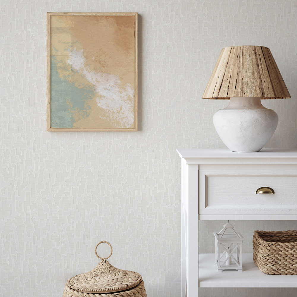 Non-woven wallpaper, cream, fabric imitation, 1510-1, Vera, AdaWall