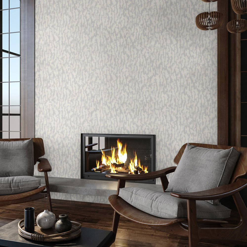 Non-woven wallpaper, grey, fabric imitation, 1510-3, Vera, AdaWall