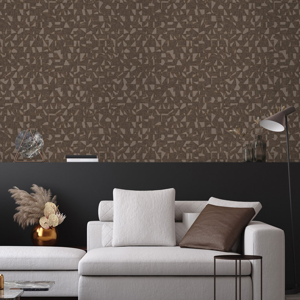Geometric non-woven wallpaper, brown, 1512-4, Vera, AdaWall