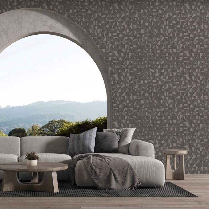 Geometric non-woven wallpaper, grey-silver, 1512-6, Vera, AdaWall