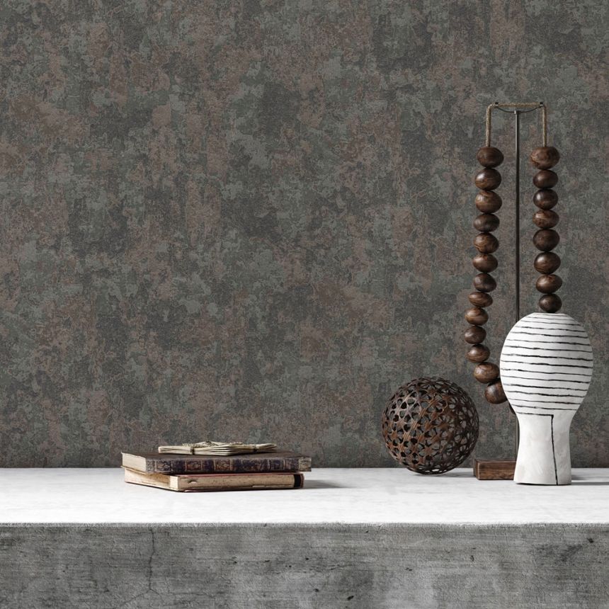 Non-woven wallpaper, brown,  stucco, plaster, 1513-5, Vera, AdaWall