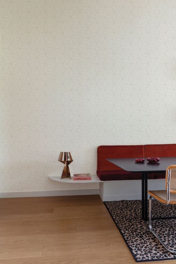 White-gold geometric non-woven wallpaper, A67301, Vavex 2026