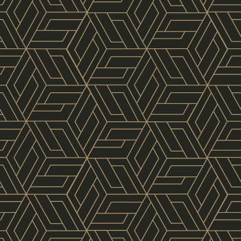 Black-gold geometric non-woven wallpaper, A67302, Vavex 2026