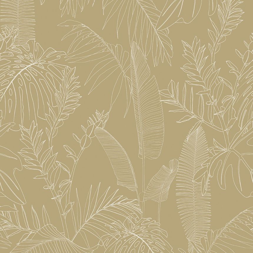 Beige non-woven wallpaper, leaves, A69302, Vavex 2026