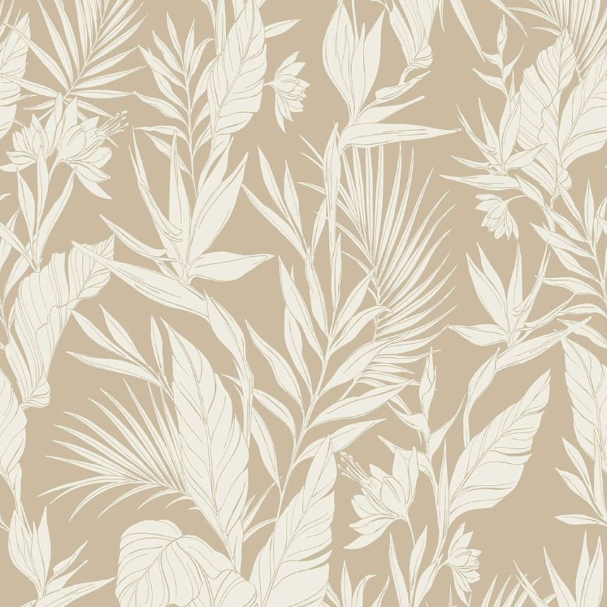 Beige non-woven wallpaper, leaves, A71101, Vavex 2026