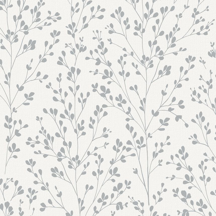 White-silver wallpaper with branches, A71402, Vavex 2026