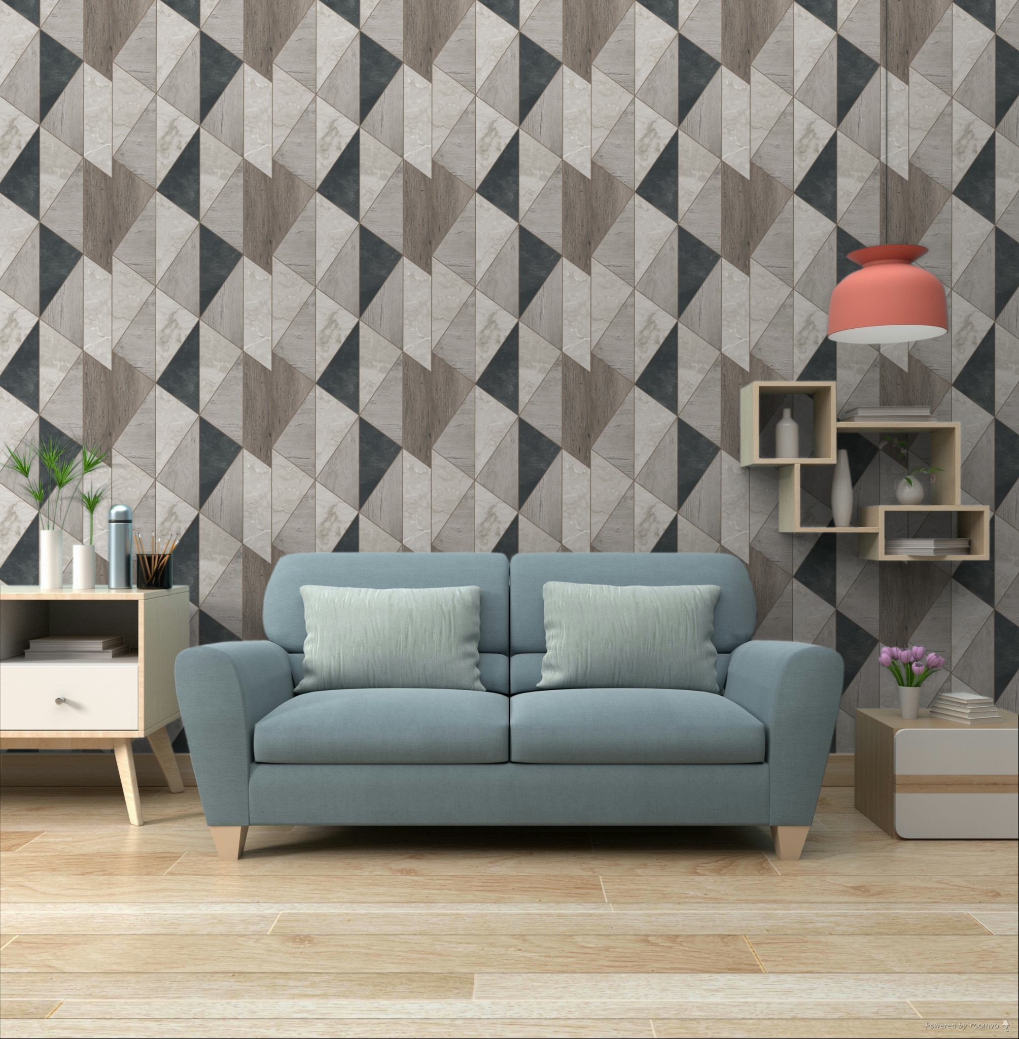 Gray geometric non-woven wallpaper, A65104, Vavex 2026