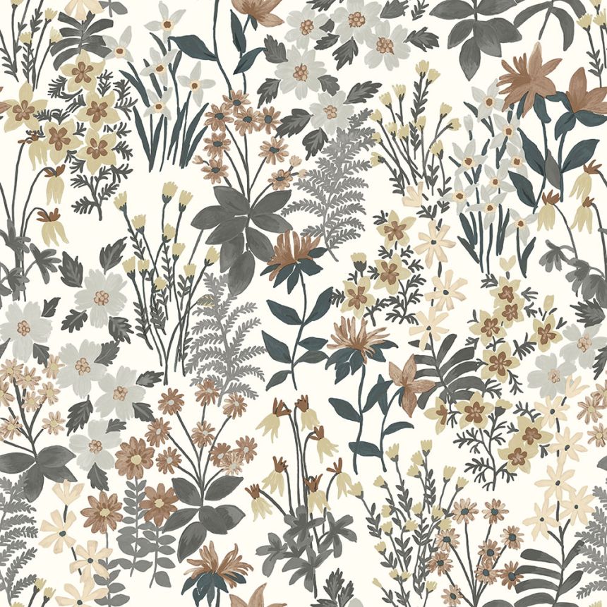 Gray-brown floral non-woven wallpaper, A70901, Vavex 2026