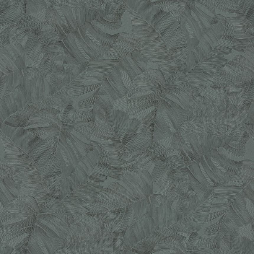 Green non-woven wallpaper with leaves, A67601, Vavex 2026