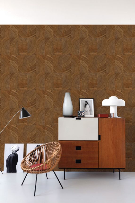Brown-beige wallpaper, wood paneling imitation, A69102, Vavex 2026
