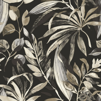 Brown-black fleece wallpaper, leaves, A71203, Vavex 2026