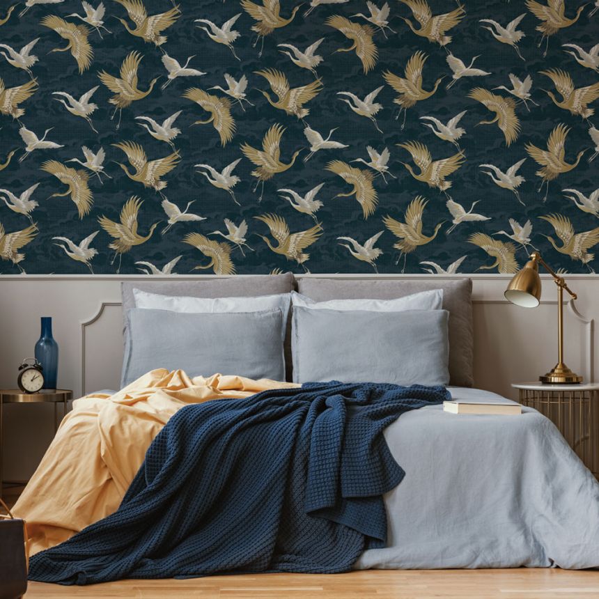Blue non-woven wallpaper, birds, 121139, Vavex 2026