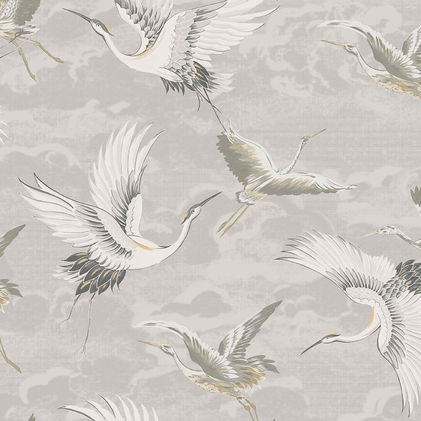 Gray non-woven wallpaper, birds, 121805, Vavex 2026