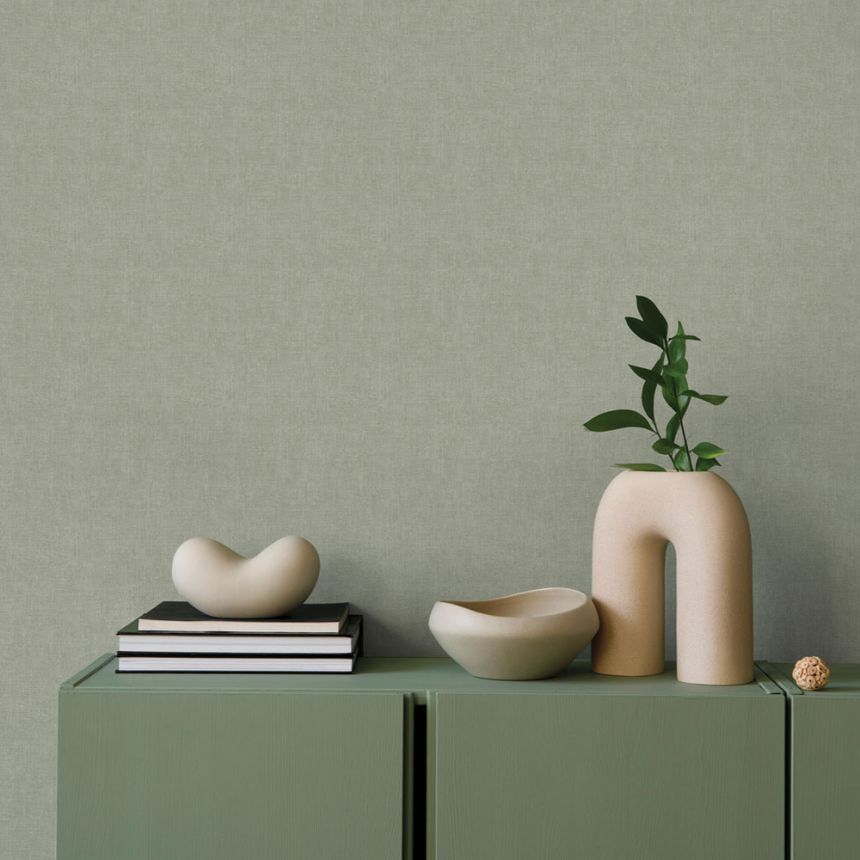 Green non-woven wallpaper, fabric imitation, 122420, Vavex 2026