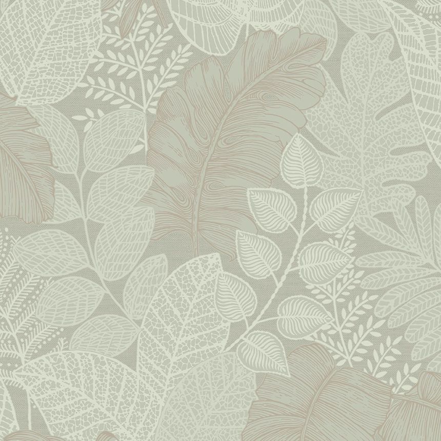 Green non-woven wallpaper, leaves, 122424, Vavex 2026