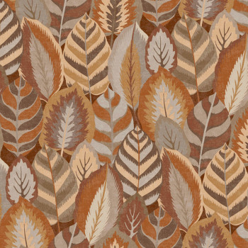 Brown non-woven wallpaper with leaves, 121127, Solace, Superfresco Easy