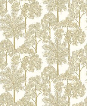 Gold-cream wallpaper, trees, A71301, Arcadia, Grandeco