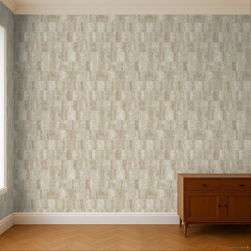 Beige geometric non-woven wallpaper, A69402, Omura, Grandeco