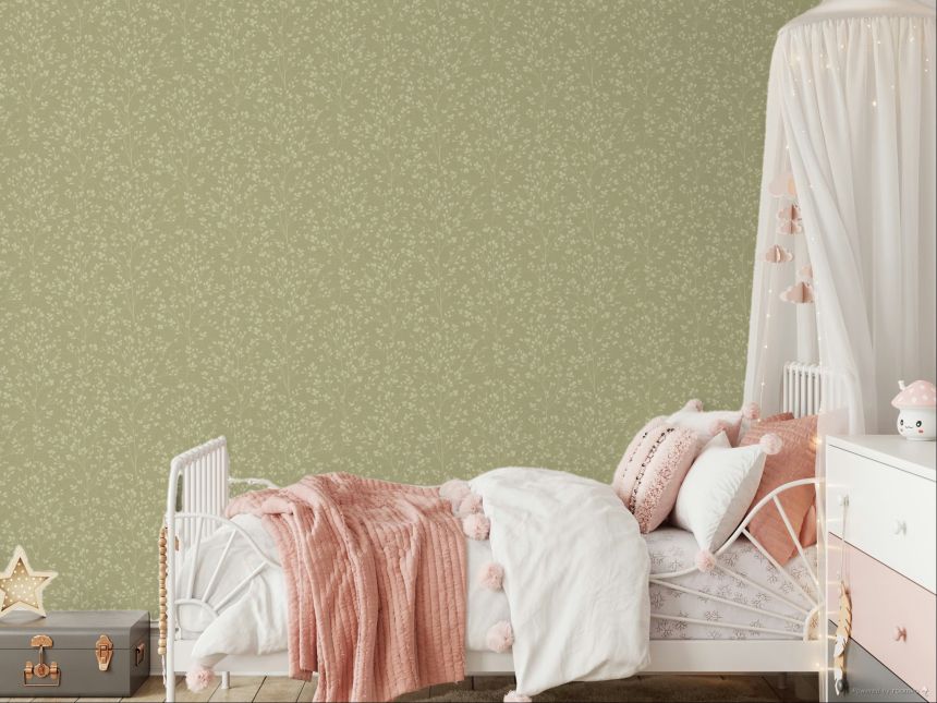 Beige non-woven wallpaper with twigs, A71403, Omura, Grandeco