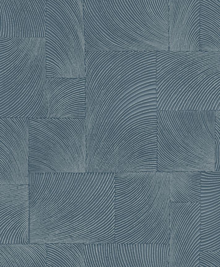 Blue geometric non-woven wallpaper, A71501, Omura, Grandeco