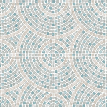 Non-woven wallpaper, grey-turquoise, mosaic, M76301, Artifice, Ugépa